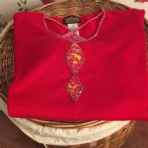 Bob Mackie Red Sequin Sweater